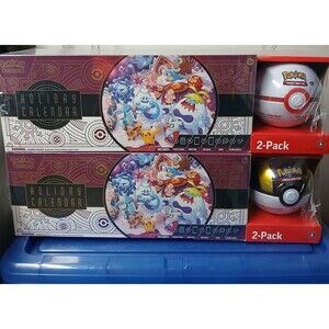 Pokemon TCG 2025 Holiday Advent Calendar Pokeball Lot of 2 | 2-Pack Bundle